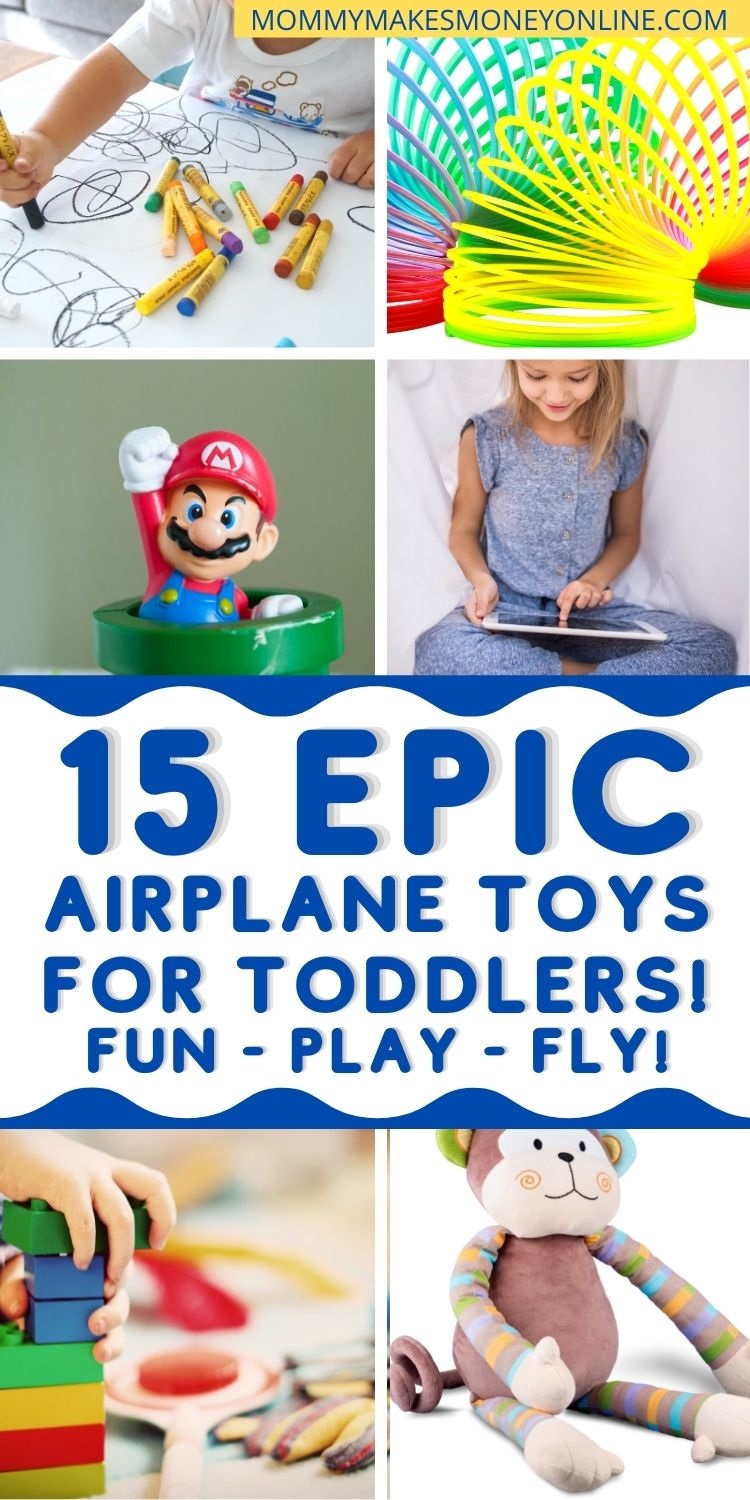 Best Airplane Travel Toys for Babies and Toddlers Don't worry about how you'll entertain your baby or toddler on the next flight! Before you fly with a baby or toddler, grab some of these travel toys and airplane activities for toddlers and babies. They are all easy to pack in your toddlers carry-on bag or won't take up too much space in yours. #airplaneactivities #traveltoys #toddlertravel